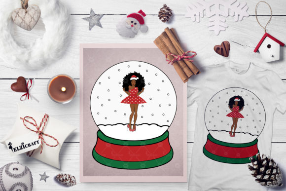Christmas Afro Woman Body, Snow Globe for Crafts
