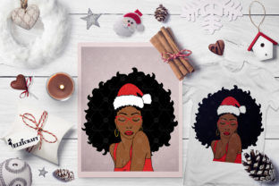 Christmas Afro Woman, Santa Claus Hat for Crafts