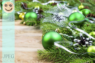 Christmas Background with Green Baubles