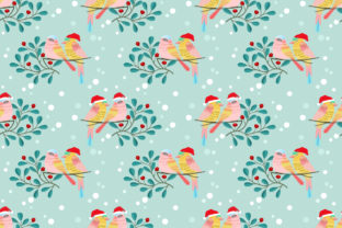 Christmas Bird on Branch Patterns