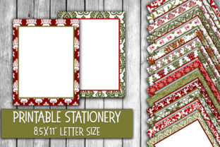 Christmas Damask Digital Stationery for Crafts