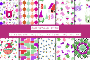 Christmas Deer Pink Patterns