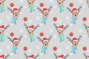 Christmas Deer with Snow Pattern