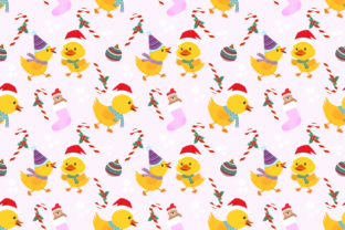 Christmas Duckling Seamless Pattern
