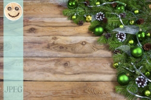 Christmas Garland with Green Baubles for Holiday Branding