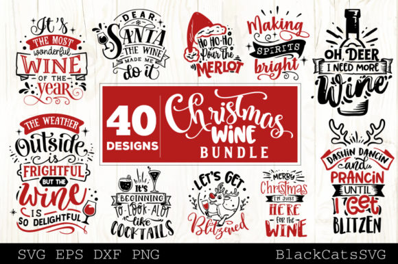 Christmas Wine Bundle 40 Designs for Crafts