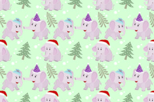 Cute Christmas Elephant Pattern