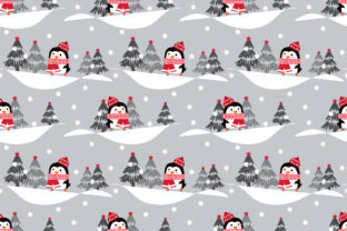 Cute Penguins in Christmas Winter Patterns
