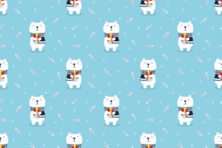 Cute Polar Bear Hold Christmas Gift Patterns