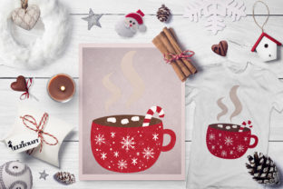 Hot Chocolate, Christmas Mug, Candy Cane for Crafts