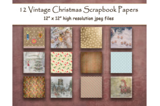 Vintage Christmas Rustic Scrapbook Paper Backgrounds